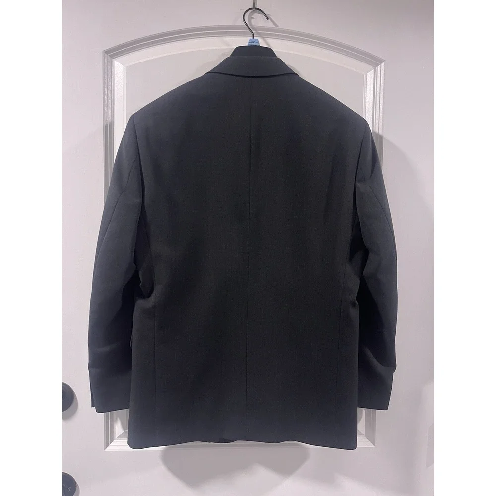 38S Men's Lined 3 Button Blazer DeMarcos Poly/Wool New‎ Charcoal Gray Fast Ship!